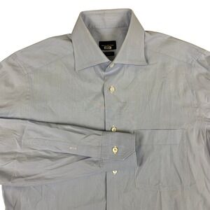 Ermenegildo Zegna Trofeo Dress Shirt Men 15.5 39 Light Blue Spread Collar Luxury